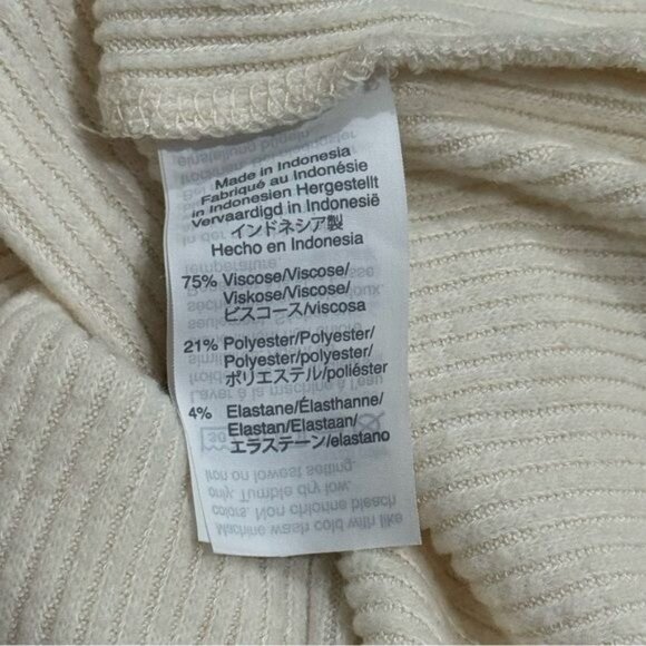 Madewell Ivory Ribbed Cowl Neck Lightweight Long Capsule Holiday Cabincore S - Picture 8 of 10